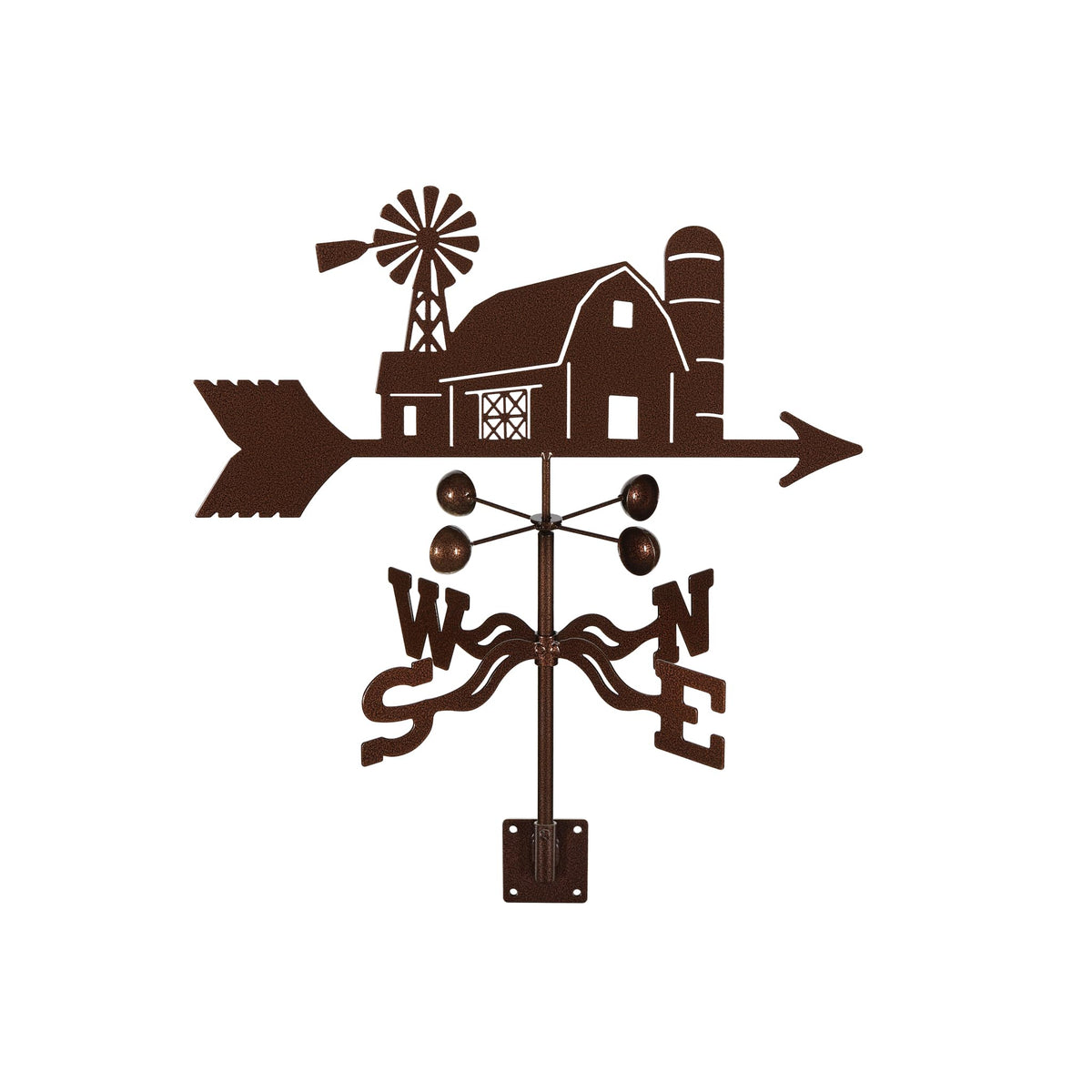 EZ Vane Steel Farm Scene Weathervane 21” Height, Includes Metal 4-Sided Mount, Wind Cups & Brackets | Hand-Crafted and Family-Owned, Made in the USA with Triple Powder Coating, Limited