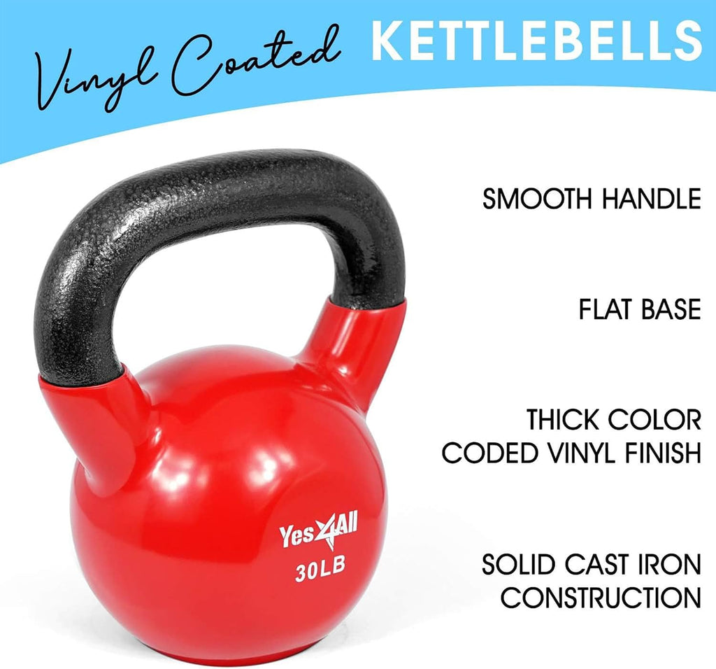 Yes4All Vinyl Kettlebells, Versatile Set