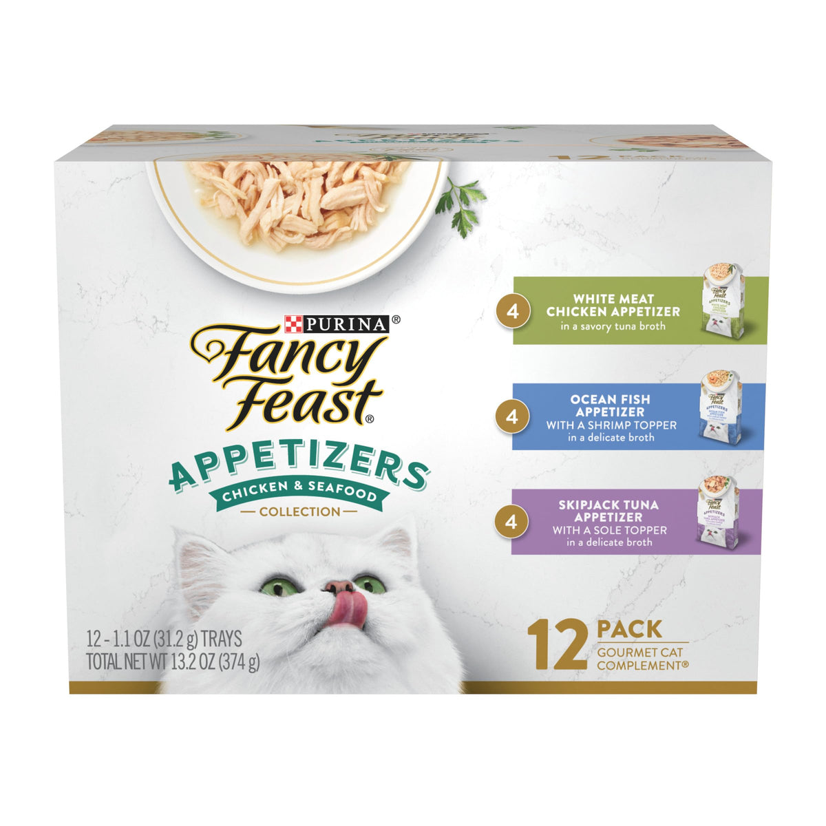 Purina Fancy Feast Seafood Classic Pate Variety Pack, 3 oz Cans, 30-Pack