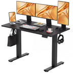Claiks Electric Height Adjustable Standing Desk, 48x24 Inch, Deep Black