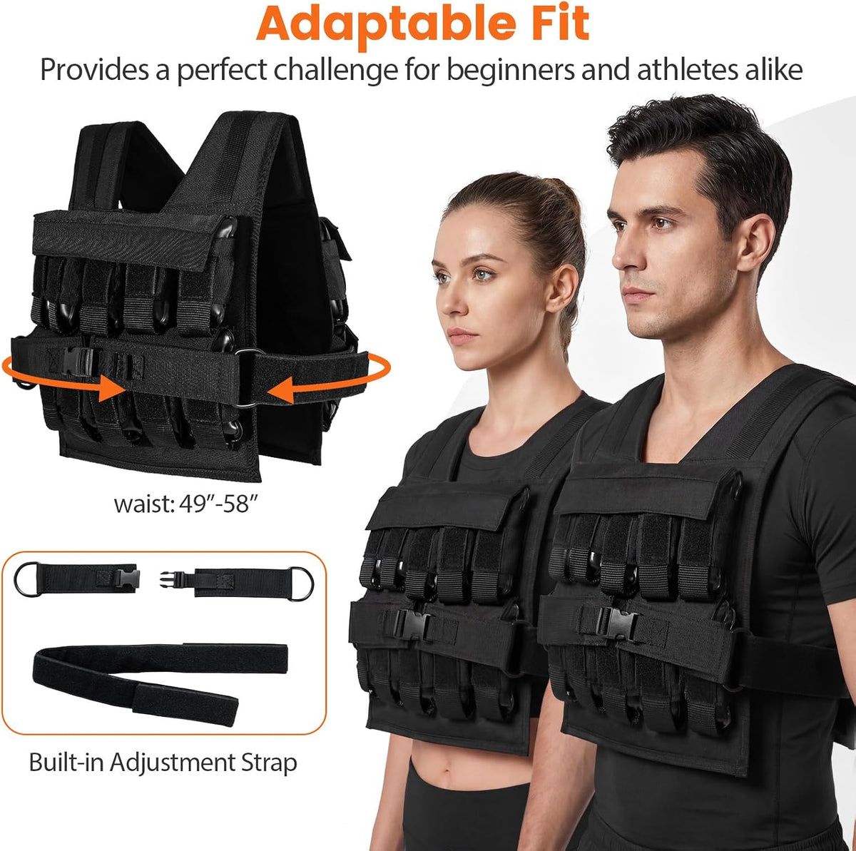 Goplus Adjustable Weighted Vest, 44lbs/66lbs Weight Vest for Men Women