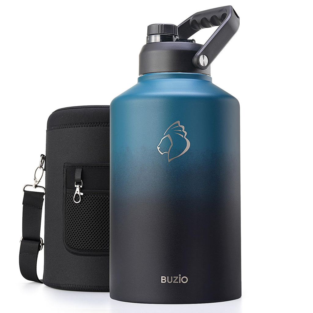 BUZIO 2 Gallon Water Jug Insulated Insulated with Fixed-Angle Large Handle