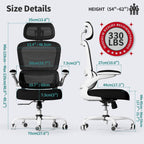 TRALT Office Chair Ergonomic Desk Chair with Lumbar Support Black White, 1