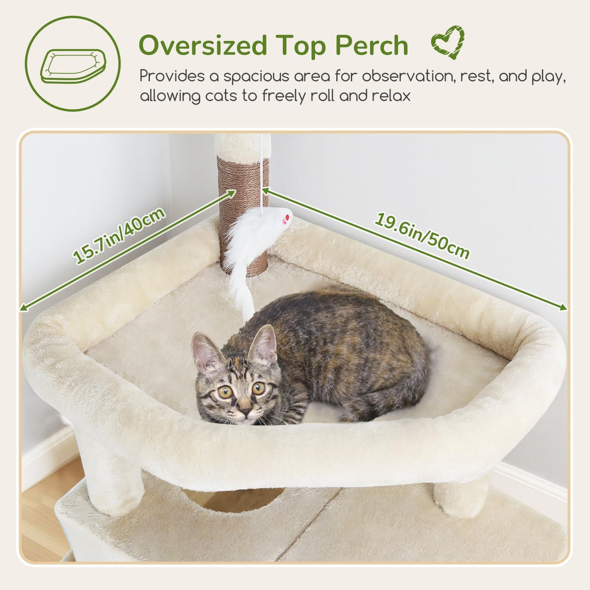 Globlazer Cat Tree for Large Adult Cats, Heavy Duty Indoor Cat Tower, F74B