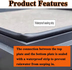 Black Galvanized Roof Hatch, 20x24in(51x61cm) Roof Access Hatch Roof, Attic Skylight Cover Steel Roof Hatch Vent Access Door, with Handle & Gas Shock Strut, for Warehouse Attic Cellar