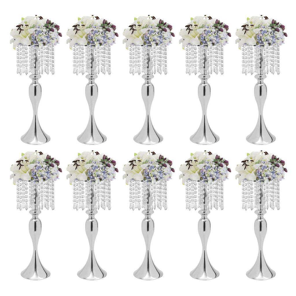 Wedding Centerpieces Gold Vases,10PCS Metal Flower Candle Holder,Wedding Vase for Tables,Crystal Flower Vase Metal Flowers Stand for Party Tables Decorations