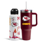 The Memory Company Officially Licensed NFL 2-Pack Stainless Steel Tumbler Set, 34oz Team Spirit Water Bottle & 40oz Game Day Tumbler with Lid and Straw, BPA-Free Materials, Convenient Straw Design
