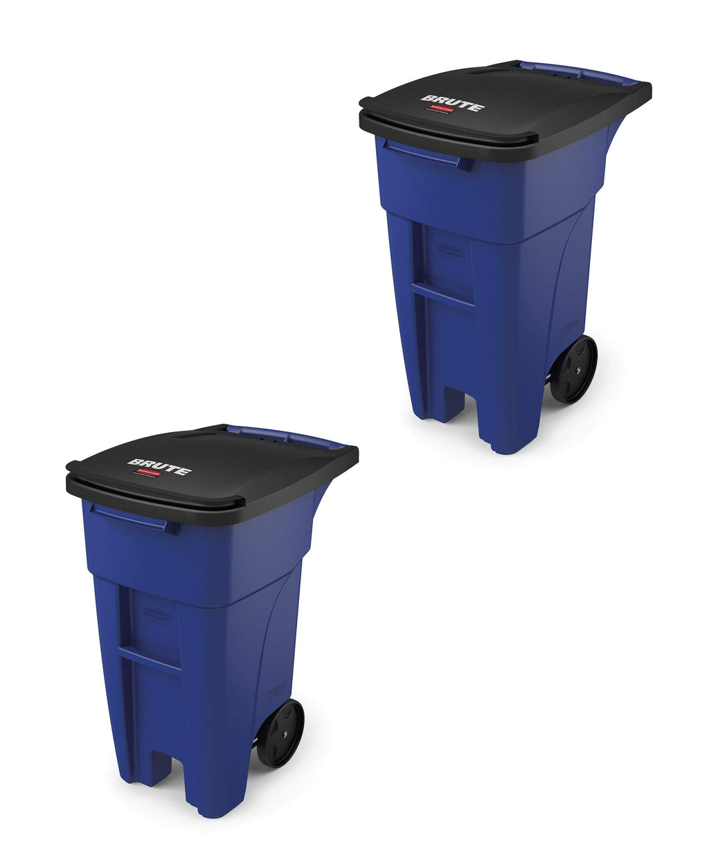 Rubbermaid Commercial Products Brute Rollout Trash Can, Gray, 65-Gallon