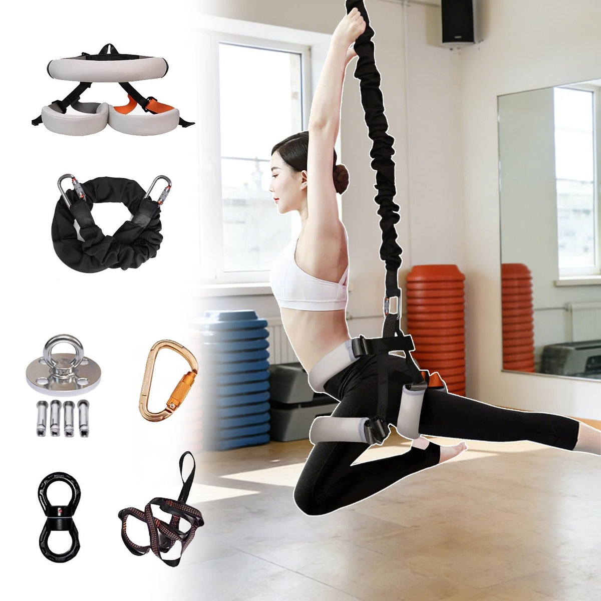 Bungee Fitness Equipment Set with/5 Sizes, Bands Dance Rope Exercise at Home, Home Gym Professional Training Equipment, Heavy Resistance Band Set