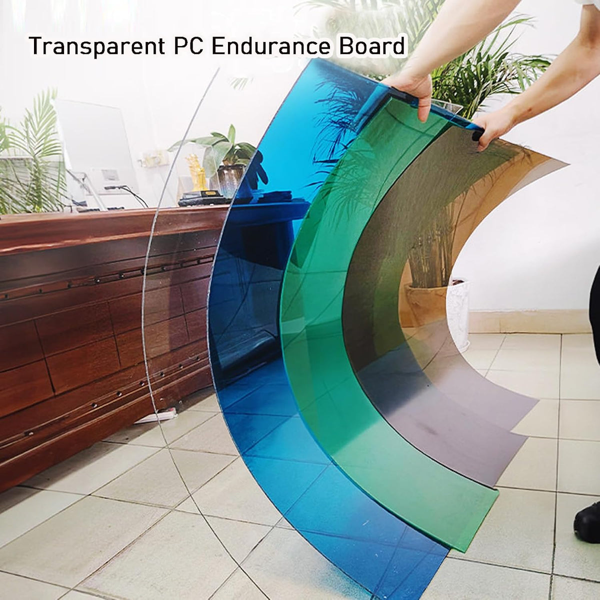 Polycarbonate Panel Roofing Sheets,1.2mm Brown Clear Acrylic Plastic Sheet,Strong Impact PC Endurance Board(2.62 x 8.2ft)