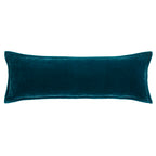 HiEnd Accents Stella Faux Silk Velvet Green Ochre Long Lumbar Pillow
