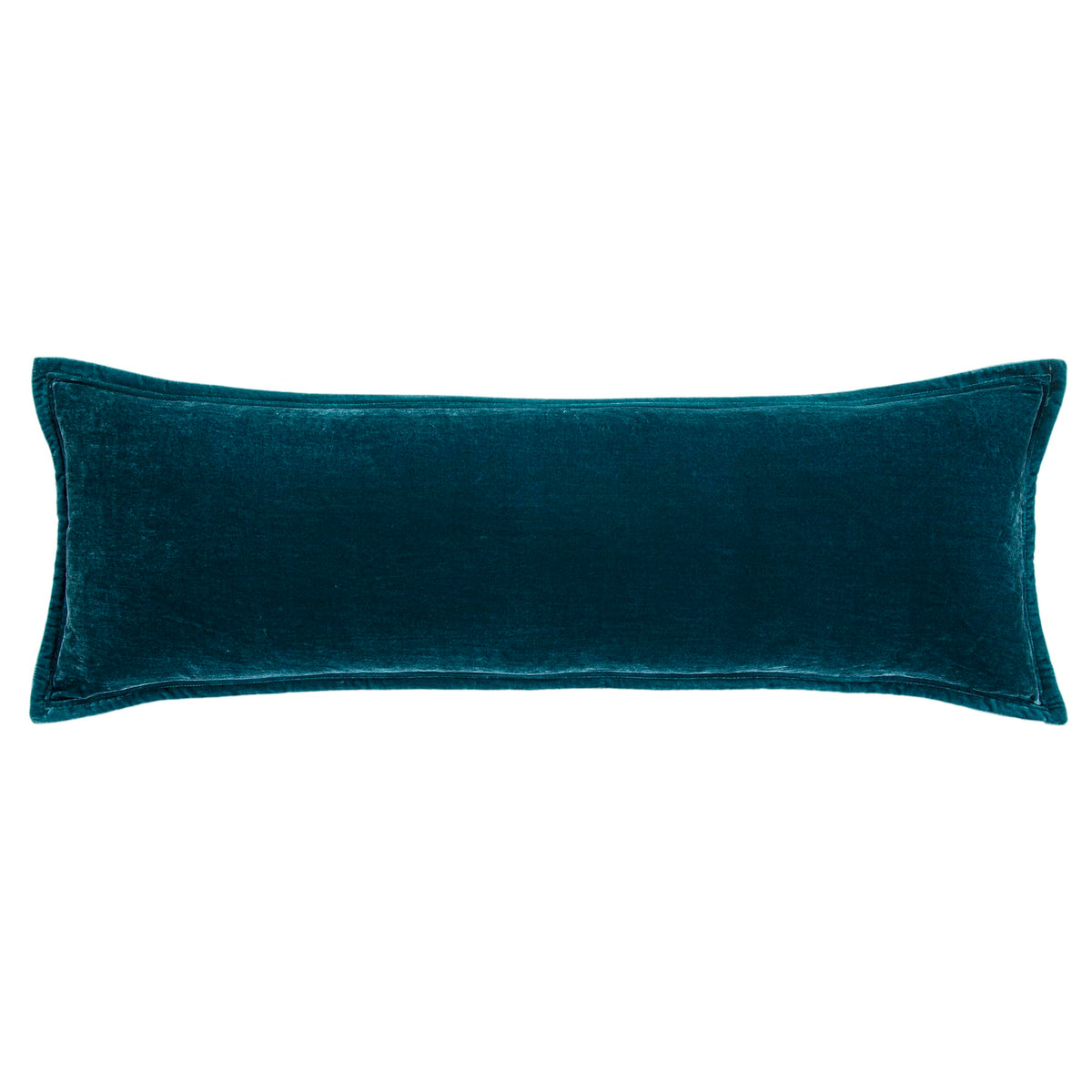 HiEnd Accents Stella Faux Silk Velvet Green Ochre Long Lumbar Pillow