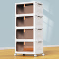 YFXCVSL 4 Tier Plastic Storage Bins with Lid 32QT, Stackable Storage Bins