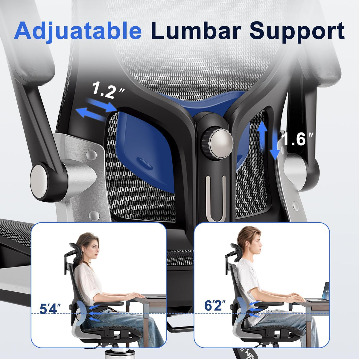 marrap Ergonomic Office Chair, Adjustable Lumbar Support