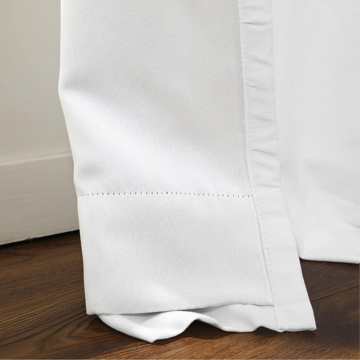 ChadMade Pinch Pleated Curtain Blackout White Pure 100% Cotton Duck Drape 108 Inches Long Curtain Plain Weave with Blackout Lining 50Wx108L (1 Panel), BOZI Collection