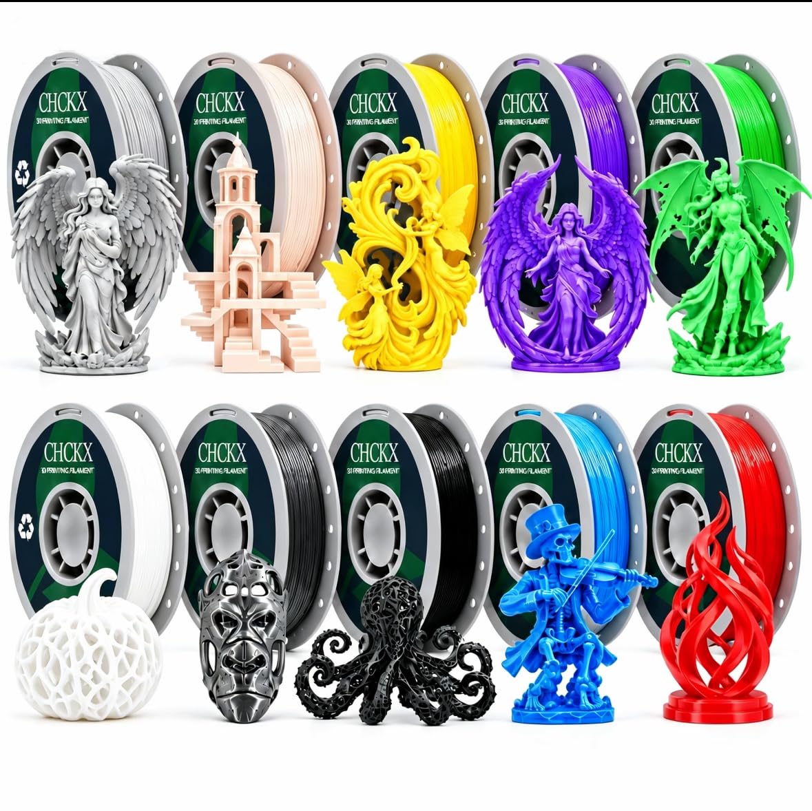 PETG 3D Printer Filament Bundle, 16Rolls,Dimensional Accuracy +/- 0.03 mm, 1kg Spool(2.2lbs), 1.75 mm Fit for Most 3D Printers,16-Multicolor Assortment