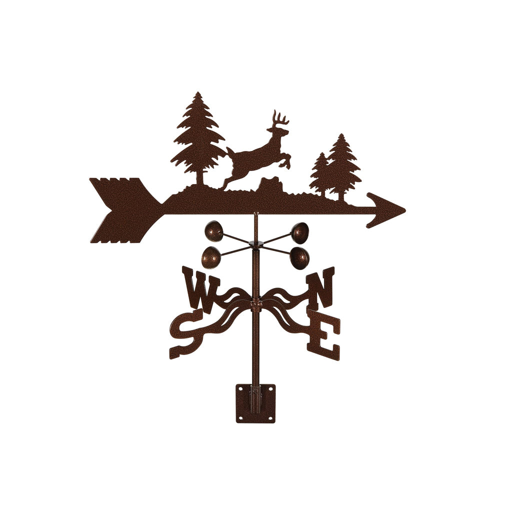 EZ Vane Steel Jumping Deer Weathervane with Wind Cups — Deck Mount