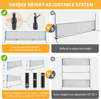 All-in-one Portable Badminton & Pickleball Net Set for Backyard Driveway
