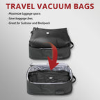 SUOCO Travel Pack Vacuum Kit, Vacuum Seal Bags for Clothing Travel with Cordless Pump, Carry-on Size Compression Packing Cubes for Luggage Suitcase Backpack, 4 Large