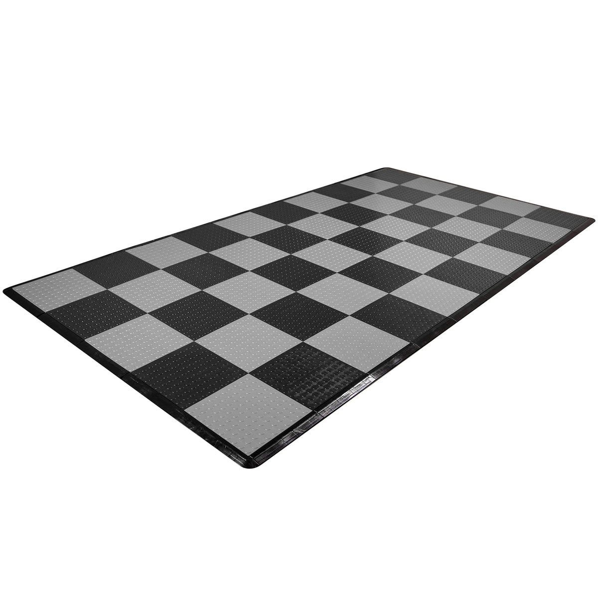 IncStores ⅜ Inch Thick Nitro Interlocking Garage Floor Tiles | Plastic Floor Tile Set for Parking, Protecting, and Displaying Motorcycles | 12"x12" Tiles, Coin, Black/Shelby Blue