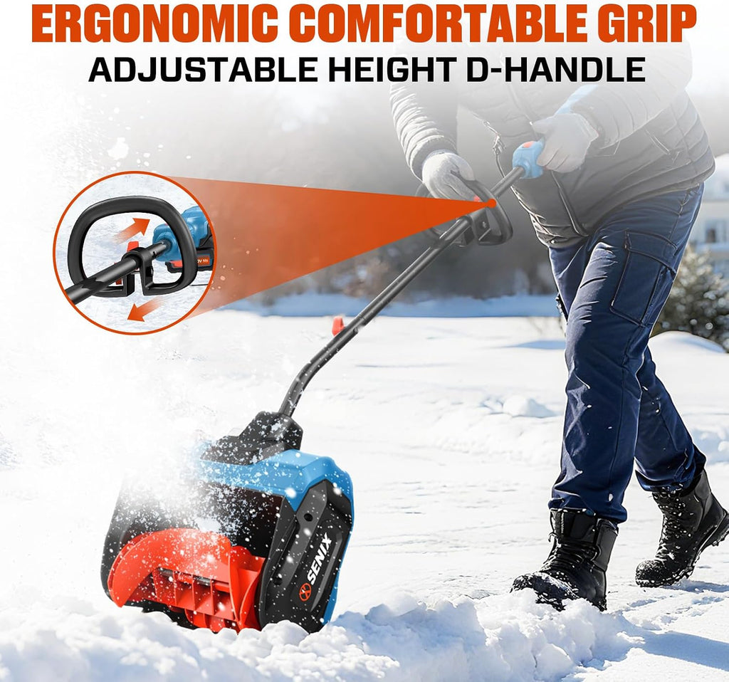 SENIX 40V Snow Shovel,13" Width/ 6" Depth,8000mAh,20Ft Max Throw Distance
