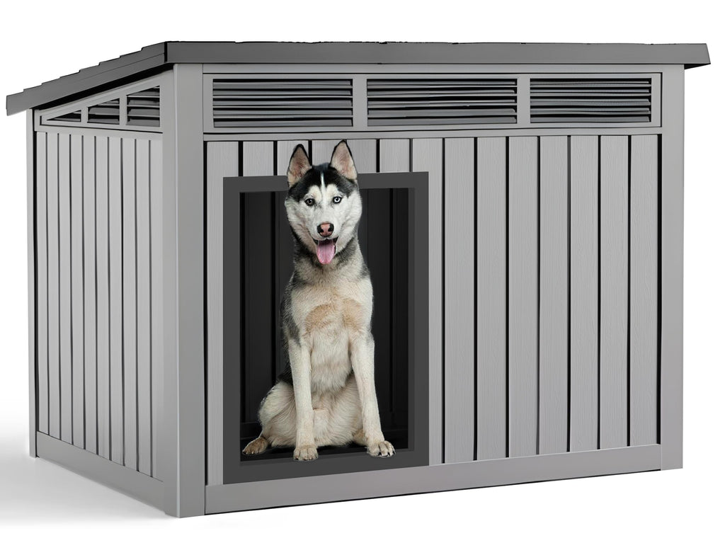 VIXZEN Dog House Outdoor & Indoor, Medium Size, Black