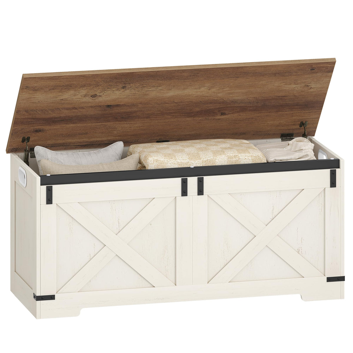 Hzuaneri 59 inches Farmhouse Storage Chest and Bench | 70 Gal | 330lb Seat