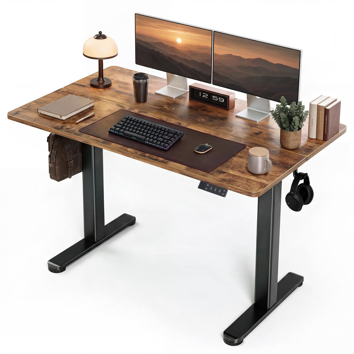 Claiks Electric Height Adjustable Standing Desk, 32x19 Inch, Nature