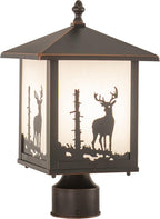 VAXCEL Yosemite 1L Bronze Rustic Outdoor Tree Post Light White Glass