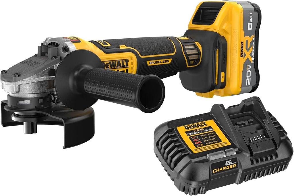 DEWALT 20V MAX XR Brushless Cordless 4-1/2 in. - 5 in. Angle Grinder Kit with XR POWERPACK (DCG410WW1)