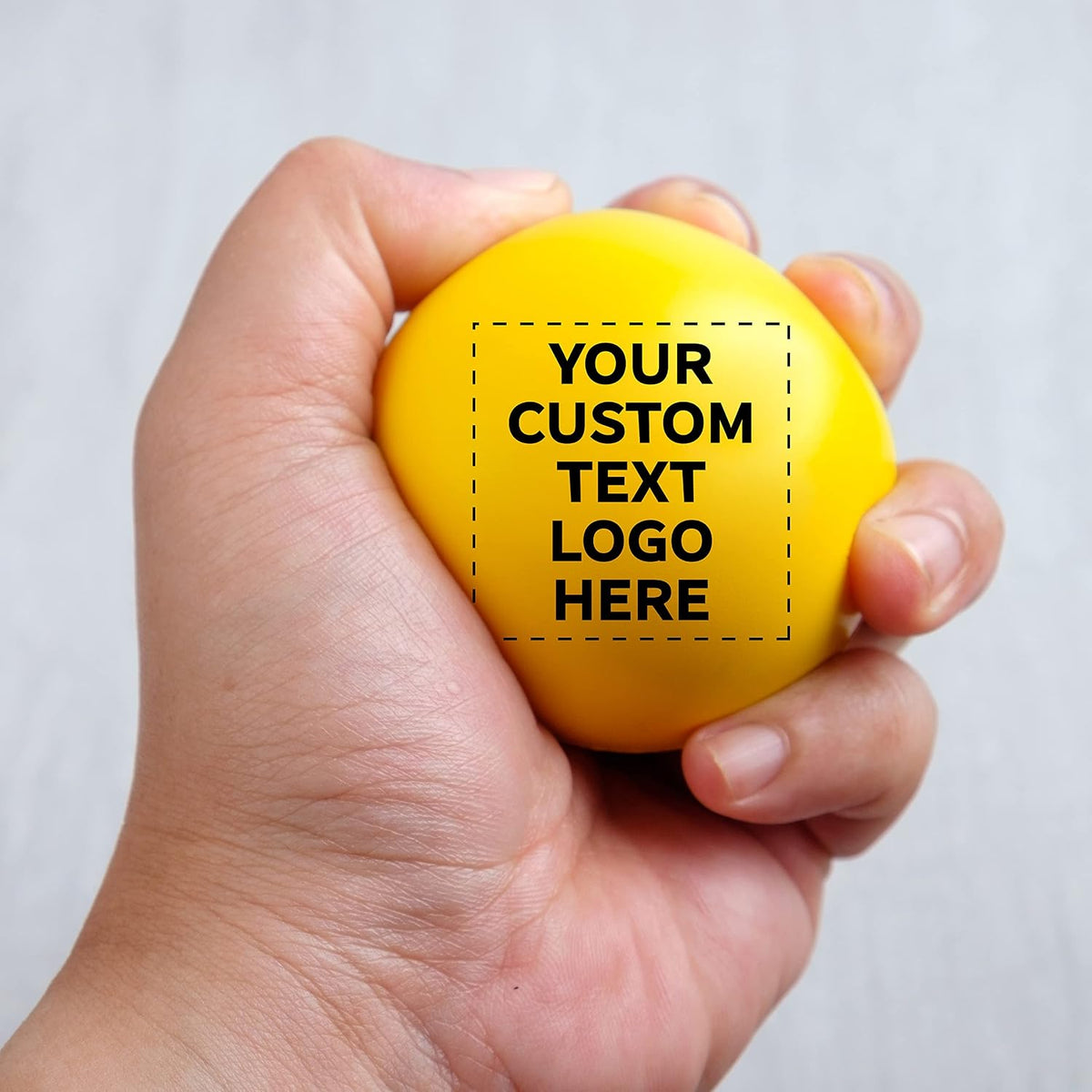 DISCOUNT PROMOS Custom Smiley Squeeze Balls Set of 100, Personalized Bulk Pack - Perfect for Promotional Giveaways - Yellow