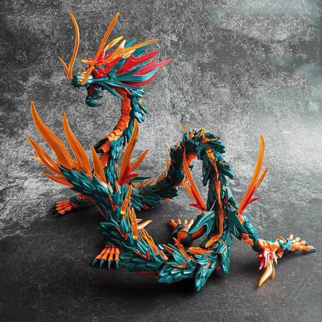 3D Puzzle Chinese Four Holy Beasts Model Kit, DIY Assemble Steampunk Mechanical Azure Dragon with Movable Joints, Creative Handcrafted Metal Art Craft Desktop Display & Decoration for Adults