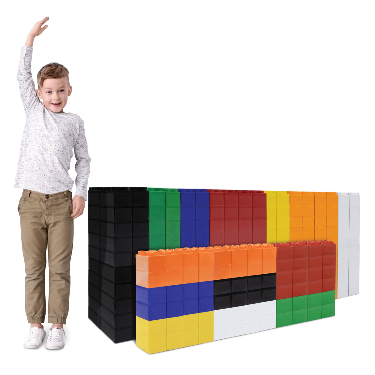 BiggoBlocks Big Blocks for Kids Ages 4-8, Indoor & Outdoor Blocks for Kids Jumbo Games, Large Building Blocks (96 PC) Standard Set