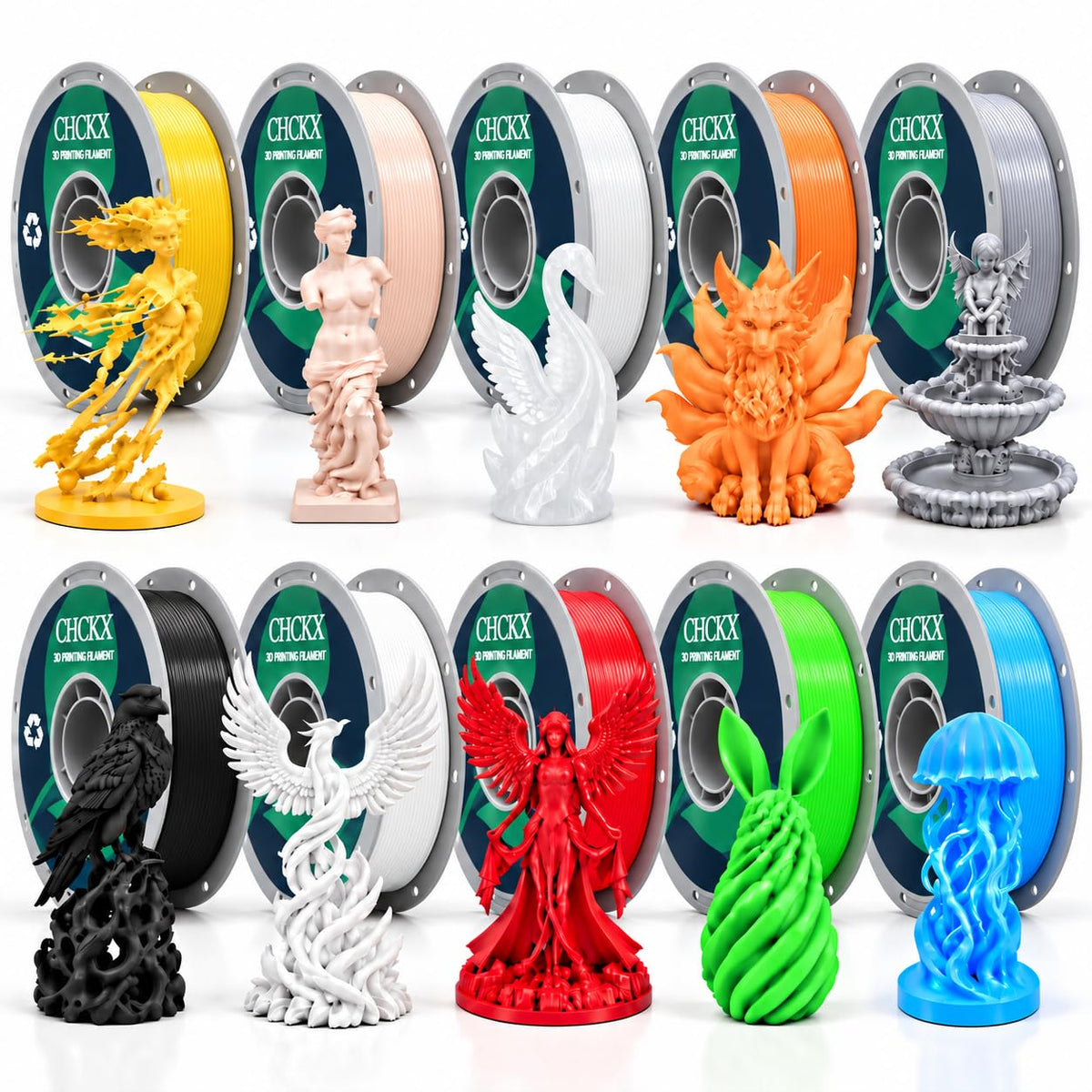 PETG 3D Printer Filament Bundle, 16Rolls,Dimensional Accuracy +/- 0.03 mm, 1kg Spool(2.2lbs), 1.75 mm Fit for Most 3D Printers,16-Multicolor Assortment