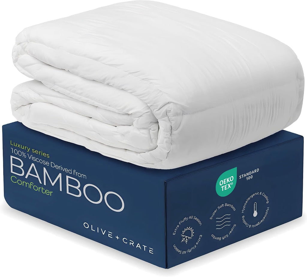 Olive + Crate Bamboo Comforter - Queen Size Duvet Insert, 88"x90"