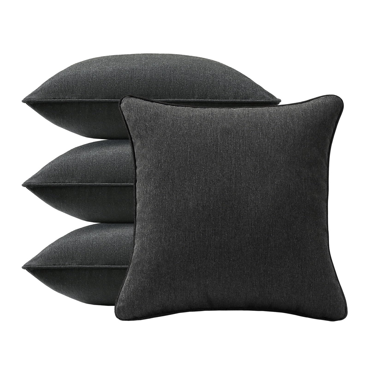 4 Pack Sunbrella Outdoor Water Repellent Throw Pillows 18x18 Inch with Insert, Decorative Square Patio Pillows for Home Garden Couch Balcony, Canvas Camel