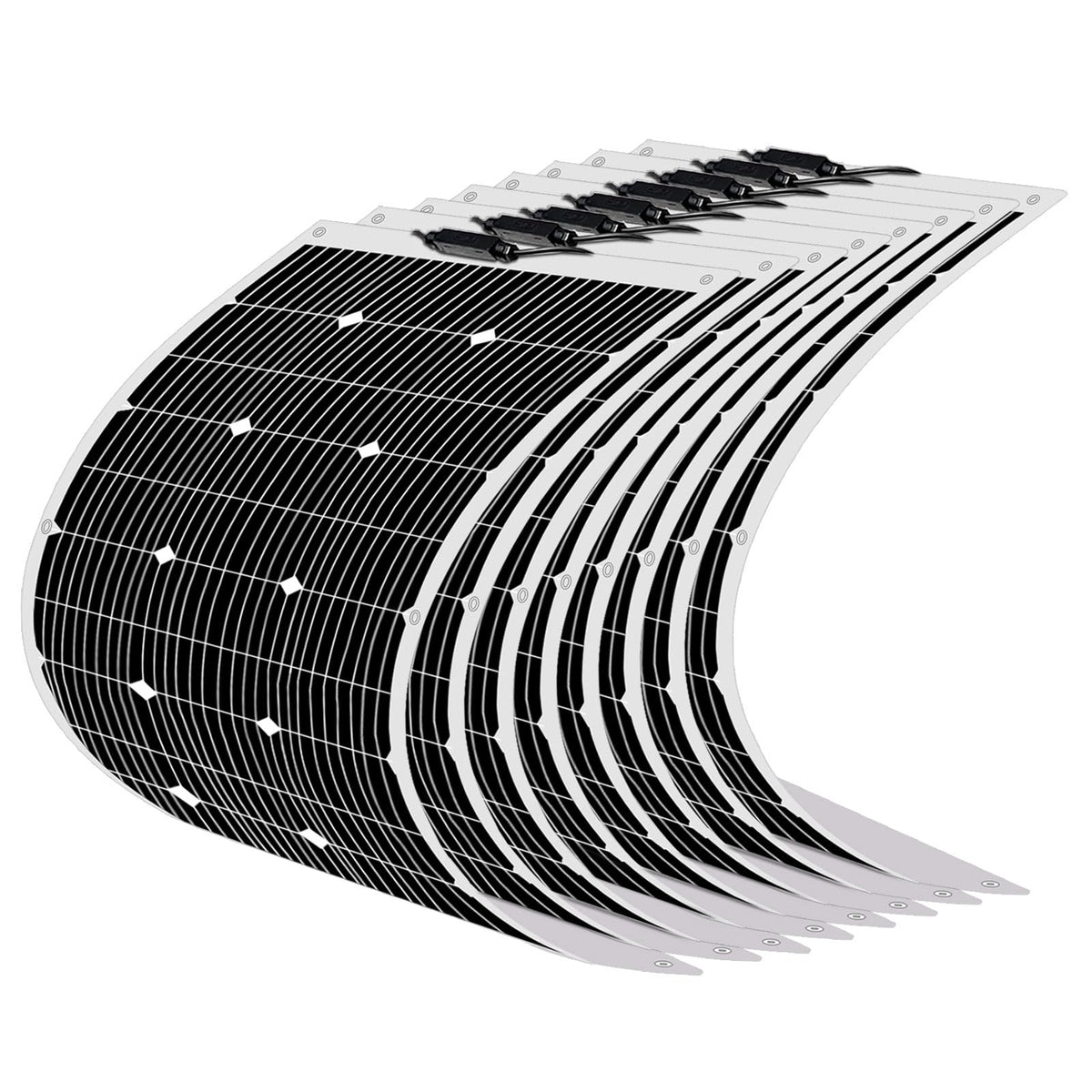 3pcs 100W Solar Panel Flexible 18V, (300W) Solar Module Ideal for Garden House, Camping, Motorhome, Uneven Surface