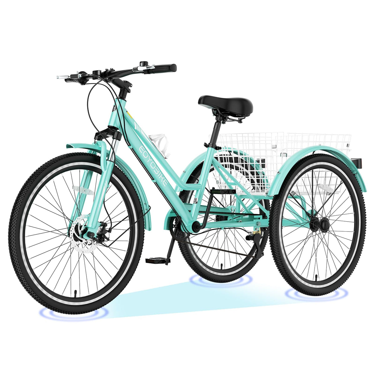 ABORON Adults Tricycle, 3 Wheels Bike for Adult, Tricycle for Adults, Double-Wall Wheel Rims, Tricycle for Women Men Exercise Outdoor Sports