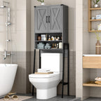 Vabches Metal Frame Over The Toilet Storage Cabinet, Black