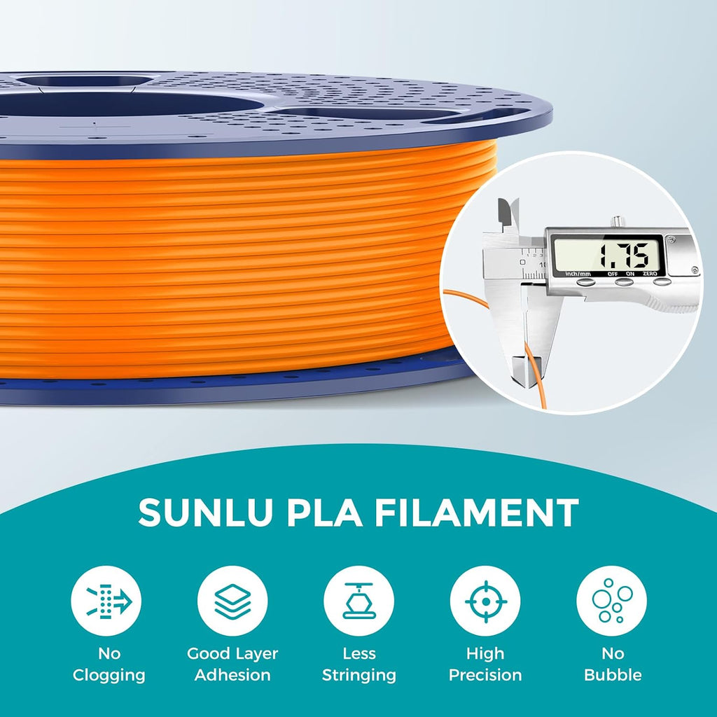 SUNLU PLA Filament 1.75mm, 250g Spool Bundle, 3D Printer Filament