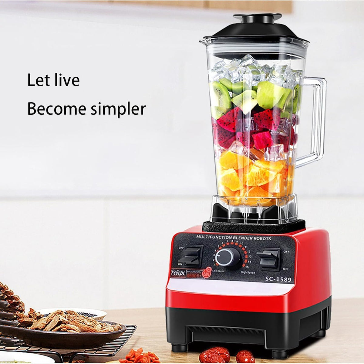 Heavy Duty Professional Blender, Peak 2200W Commercial Grade Bar Blender With 70Oz Container For Shakes, Smoothies, Ice Crushing, Frozen Fruits, Soups, Dry Grinding (Black)