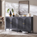 IFGET 61.75" W Modern Arched Sideboard Buffet Cabinet with Storage, Natural