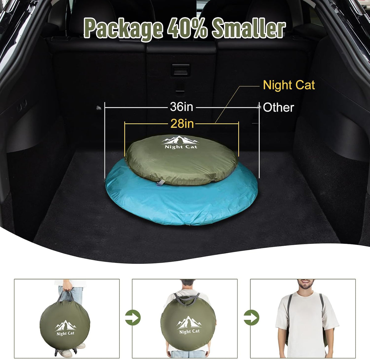 Night Cat Pop-up Camping Tent: 2/3/4/6 Person Tent Waterproof Instant Easy Setup Family Tent