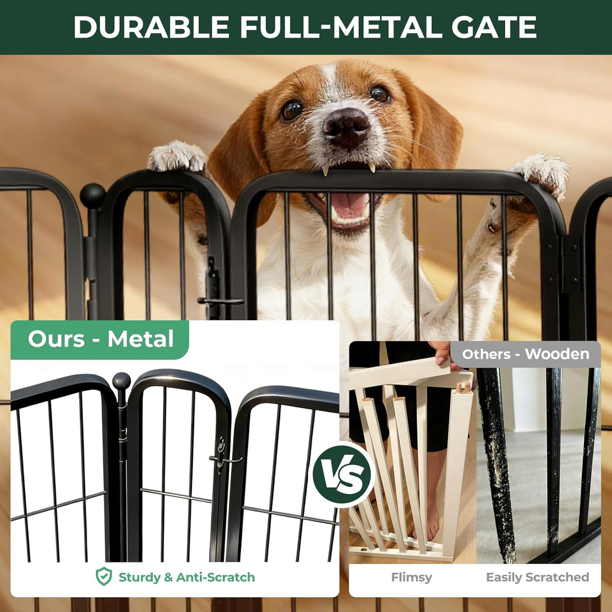 FXW Dog Gate, Extra Wide Adjustable for Openings Up to 165", 32" H