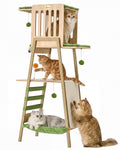 FourFurPets Modern Cat Tree, 58-Inch Cat Tower for Large Cats, Big Hammock