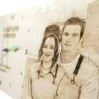 Large Personalized Wooden Clock - Customizable with Photos and Text, Battery Operated