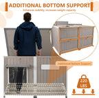 Ketive 55" Extra XL Wooden Outdoor Dog House with Iron Frame for Large Dogs