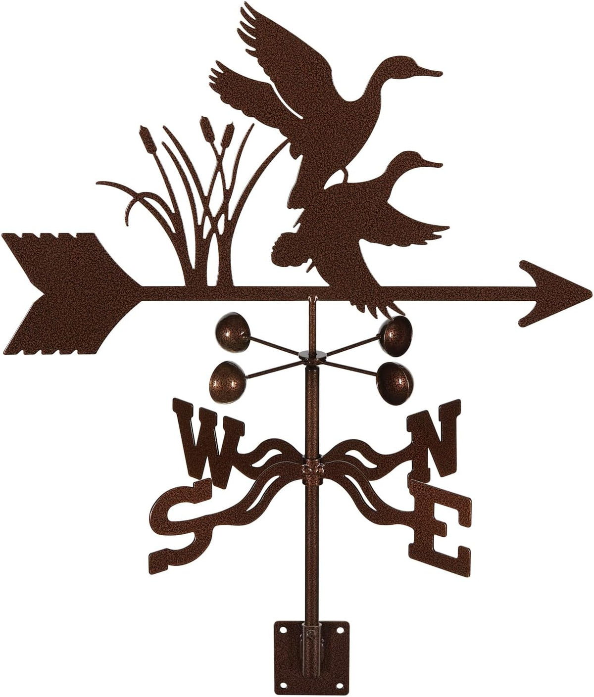 EZ Vane Steel Mallard Ducks Weathervane with Wind Cups — Post Mount