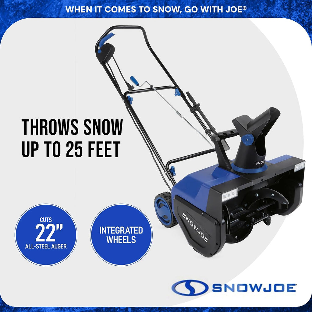 Snow Joe Corded Electric Snow Blower, 22 Clearing Path, Dual LEDs, SJ627E