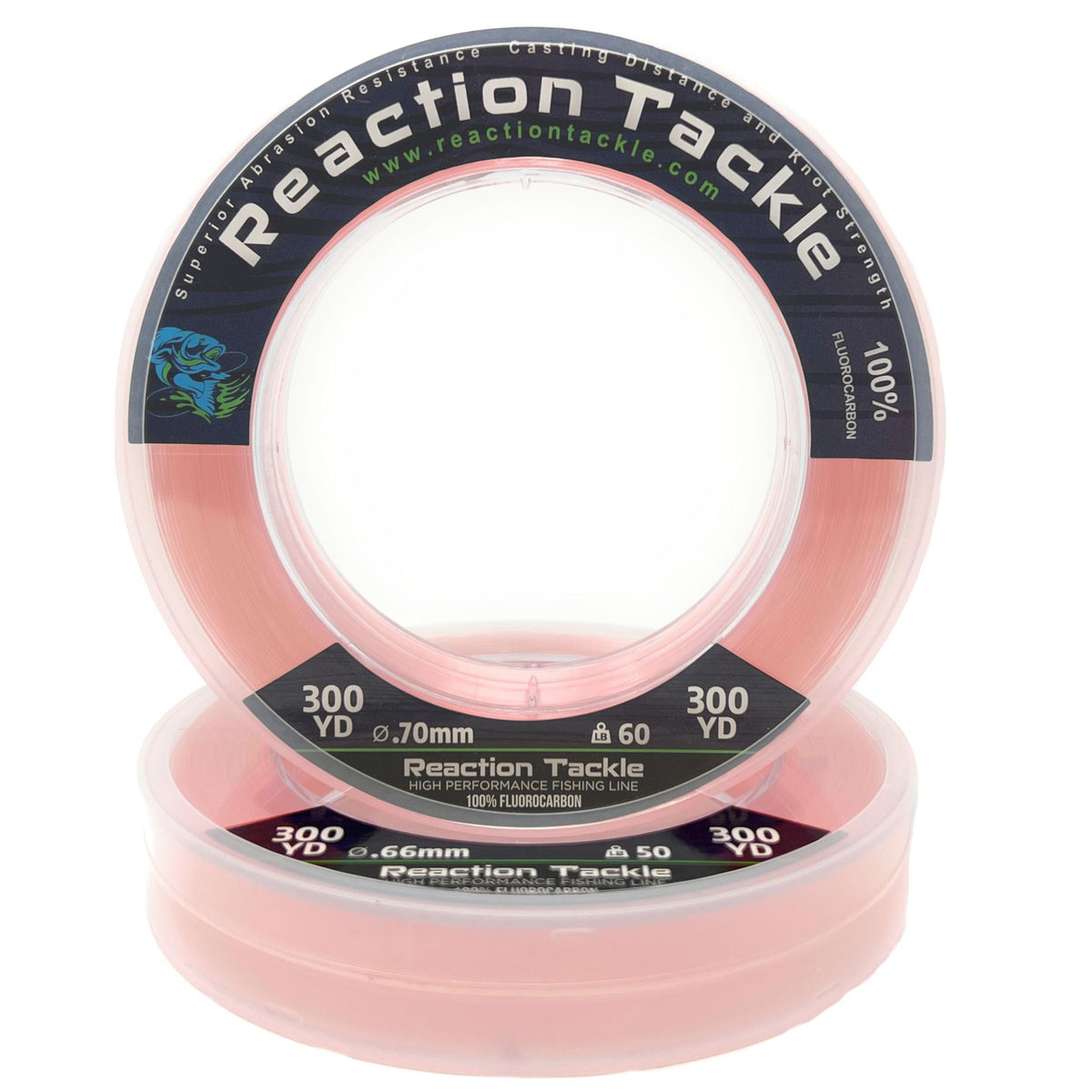 Reaction Tackle 100% Fluorocarbon Fishing Line, Pro Grade Leader or Main